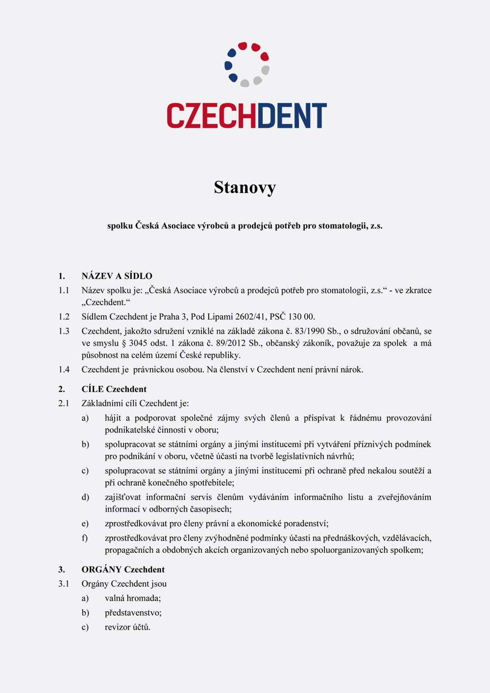 Stanovy Czechdent